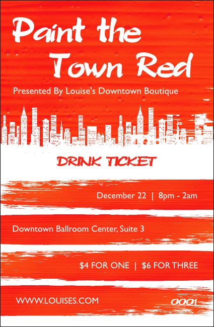 Paint The Town Red Drink Ticket Product Front