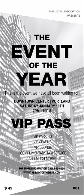 All Purpose buildings Black and White VIP Pass Product Front