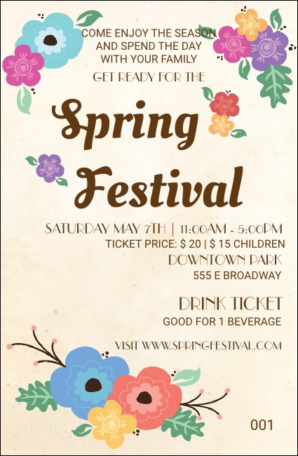 Spring Festival Drink Ticket Product Front