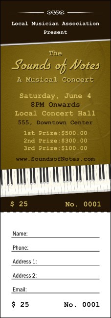 Sounds of Notes Raffle Ticket
