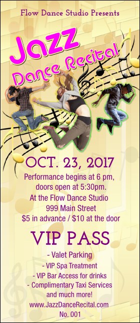 Jazz Dance VIP Pass Product Front