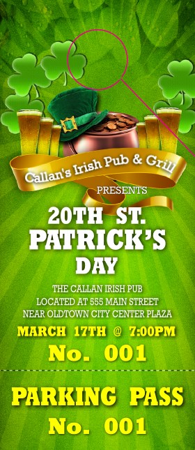 St. Patrick's Day Party Hang Tag