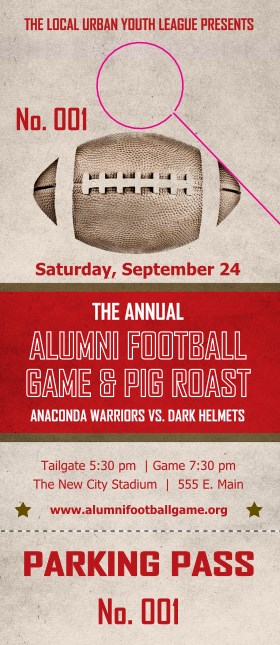 Football Red Hang Tag