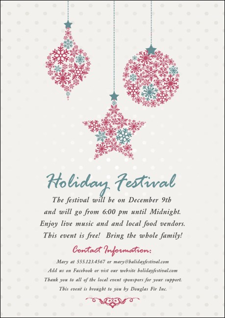 Snowflake Ornament Postcard Mailer