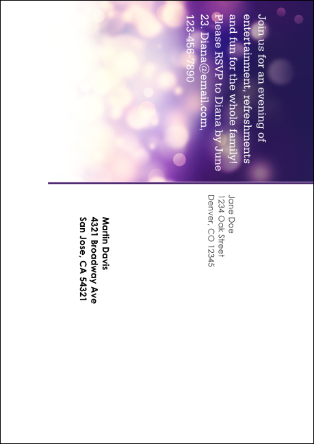 Abstract Lights Postcard Mailer Product Back