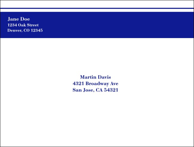 Blue Stripe A2 Envelope