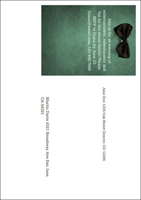 Bow Tie Postcard Mailer Product Back