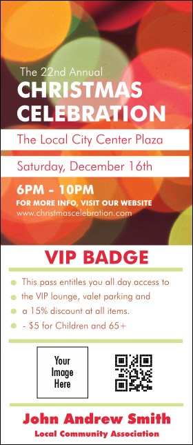 Holiday Lights VIP Event Badge Large VIP Event Badge Large