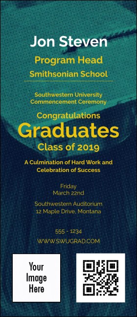 Graduation - Blue and Yellow VIP Event Badge Large VIP Event Badge Large Product Front