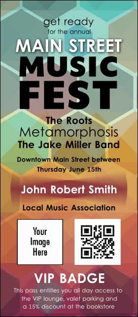 Music Festival VIP Event Badge Large VIP Event Badge Large Product Front