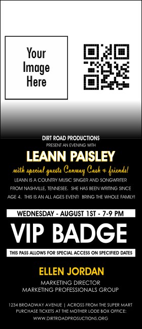 Your Photo Concert VIP Event Badge Large (Yellow) VIP Event Badge Large Product Front