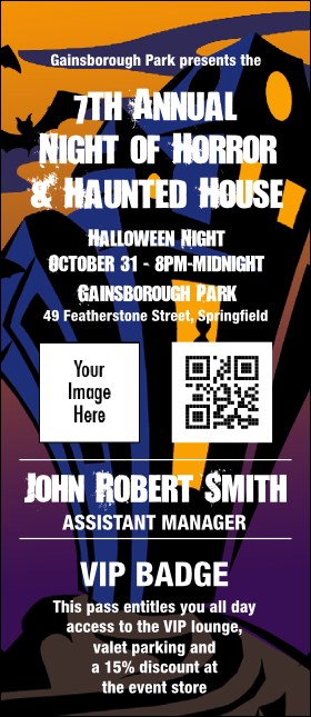 Haunted House VIP Event Badge Large Product Front