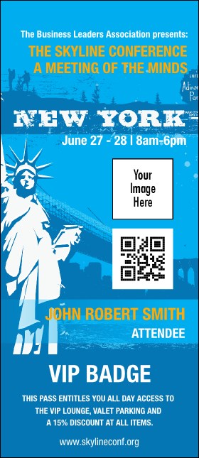 New York VIP Event Badge Large Product Front