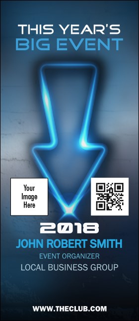 Night Club Neon VIP Event Badge Large