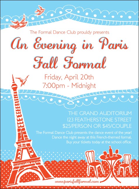 Whimsical Paris Invitation Product Front
