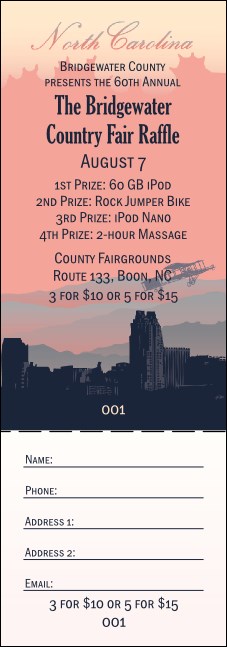 North Carolina Raffle Ticket