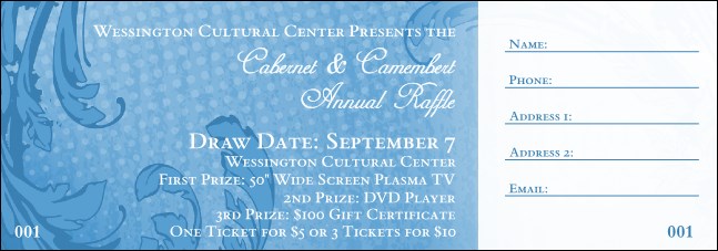 Blue Classic Raffle Ticket