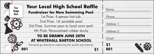 Raffle School Notebook BW Product Front