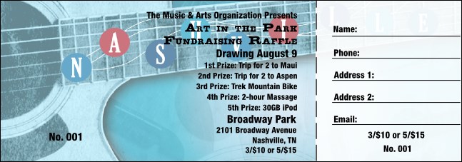 Nashville Raffle Ticket Product Front