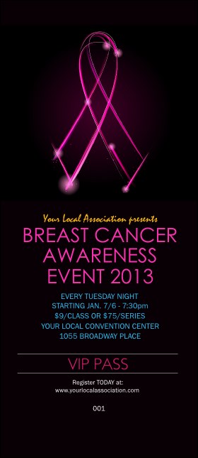 Breast Cancer Ribbon Sparkle VIP Pass Product Front
