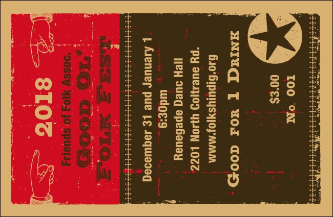 Woodcut Drink Ticket Product Front