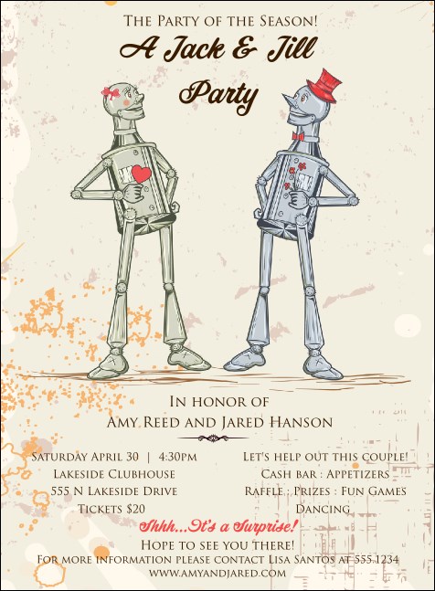 Robot Jack & Jill Invitation Product Front