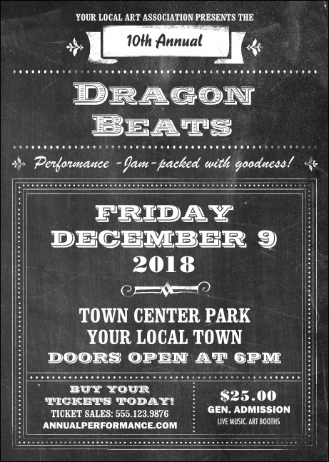 Retro Chalkboard Club Flyer Product Front